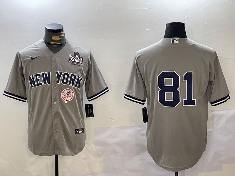 Men New York Yankees #81 No Name Grey Game 2024 Nike MLB Jersey style 10275->new york yankees->MLB Jersey